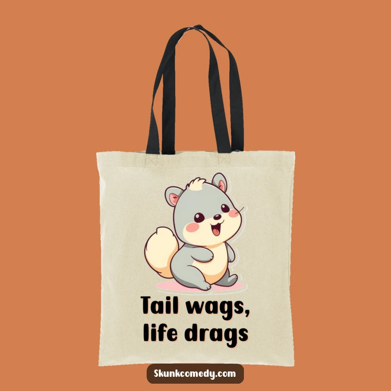 Funny Creature Tote Bag - Fluffy Tail Delight Eco-Friendly Gift