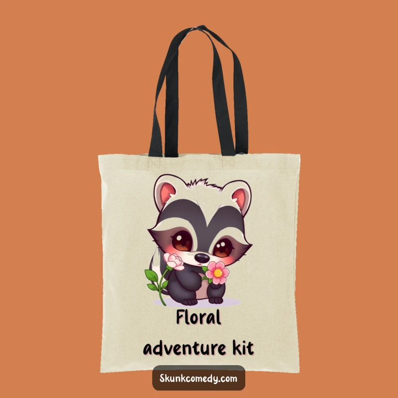 Funny Curious Skunk Tote Bag: Flower Sniffer Design, Practical Humorous Gift