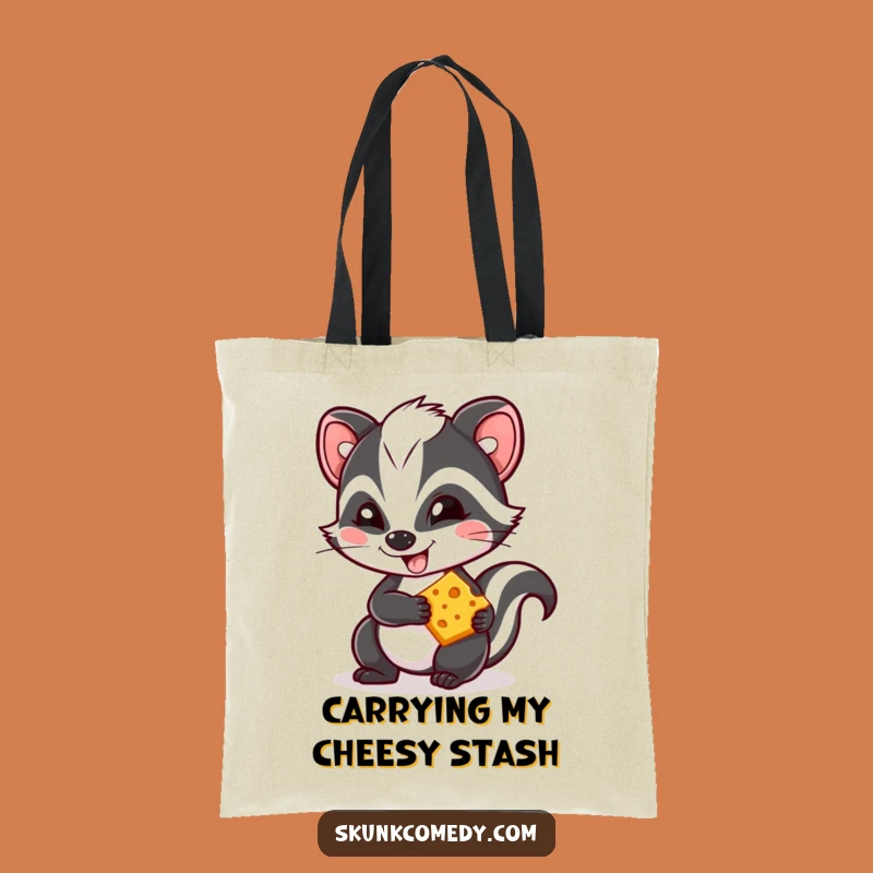 Funny Kawaii Skunk Cheese Tote Bag - Carry Your Cute & Cheesy Style Gift
