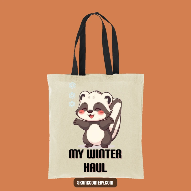 Funny Skunk Snowflake Tote Bag - Stylish Winter Accessory, Perfect Gift