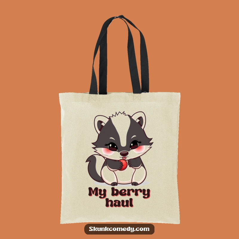 Funny Skunk Berry Tote Bag - Determined Forager Carrier Gift