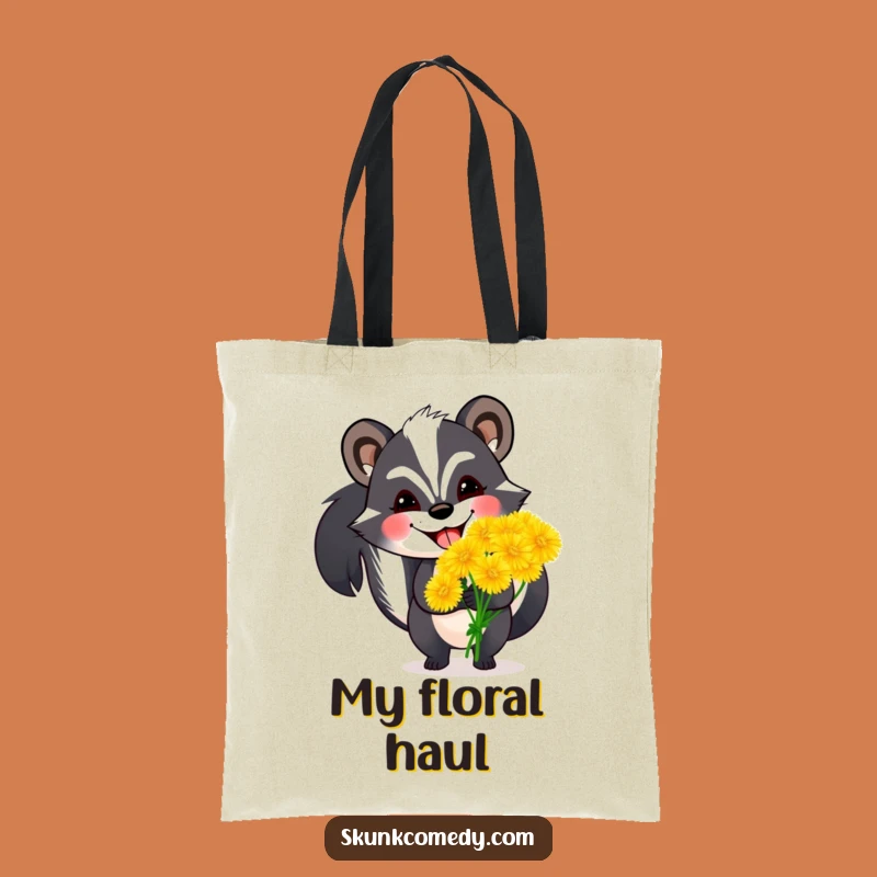 Funny Skunk Dandelion Tote Bag: Carry Your Sunshine with This Humorous Accessory