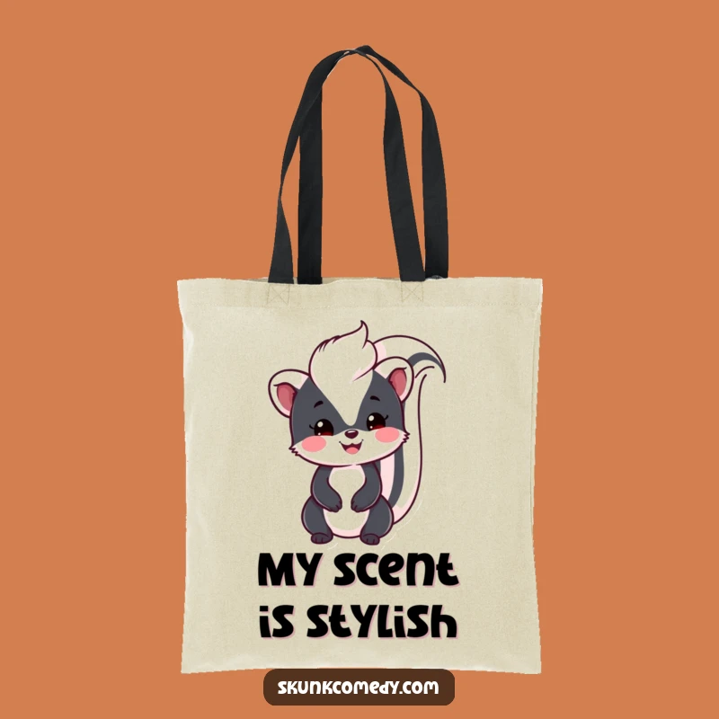 Stylish Funny Kawaii Skunk Tote: Friendly appeal, a practical funny gift for everyday use.